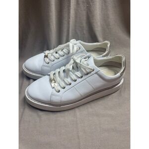 Lauren Ralph Lauren Angeline Shoes Womens 10 White Cow Leather Casual Sneakers